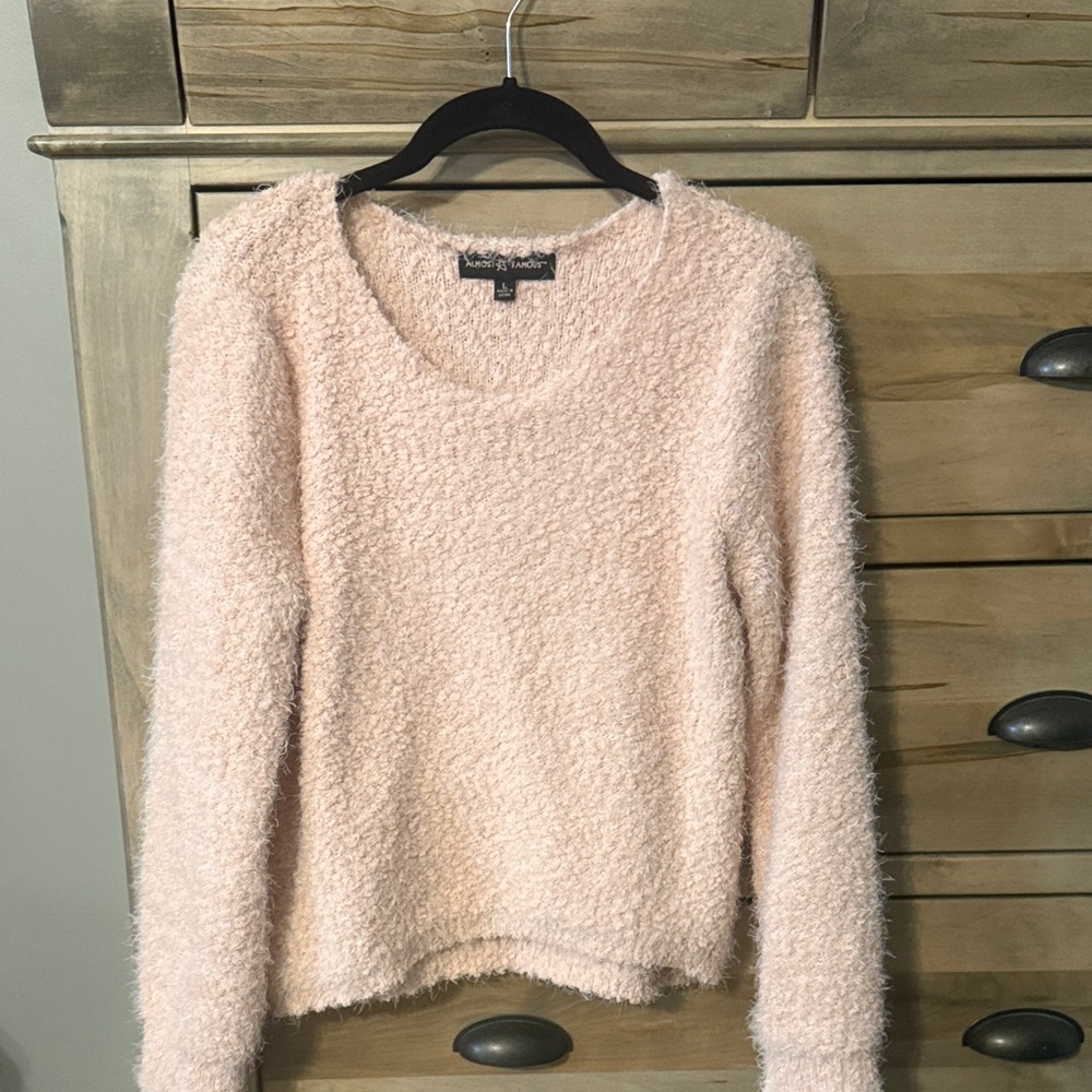 Almost Famous Soft Pink Crew Neck Sweater